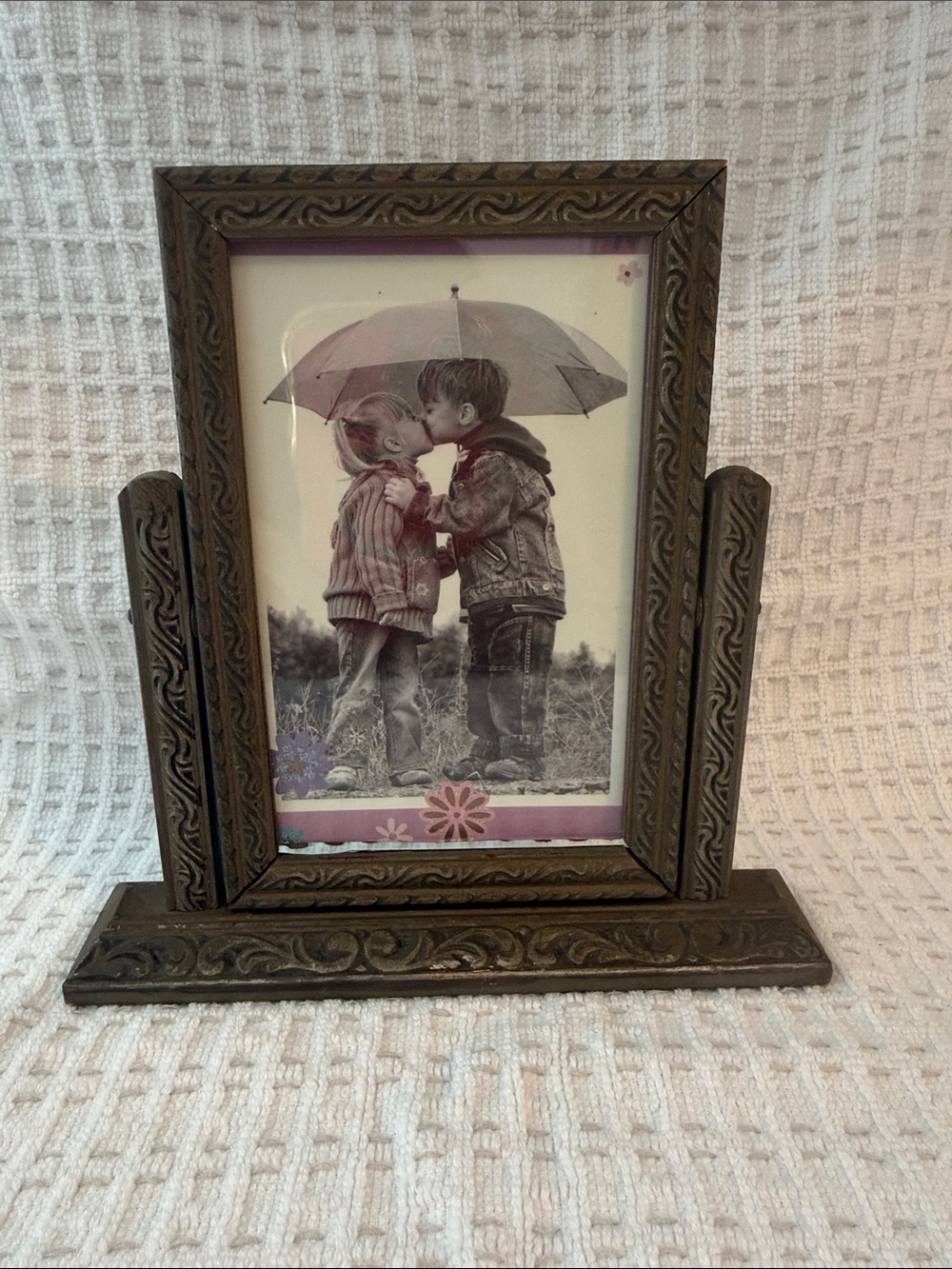 Vintage wood swivel Bronze-Tone Photo Frame - Home Accents